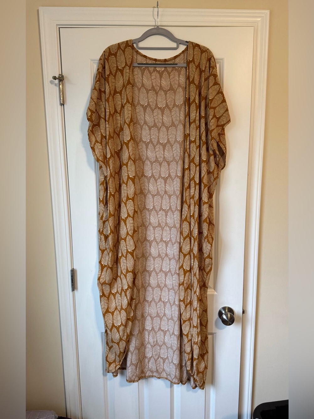Unbranded Lightweight Leaf-Print Duster Kimono